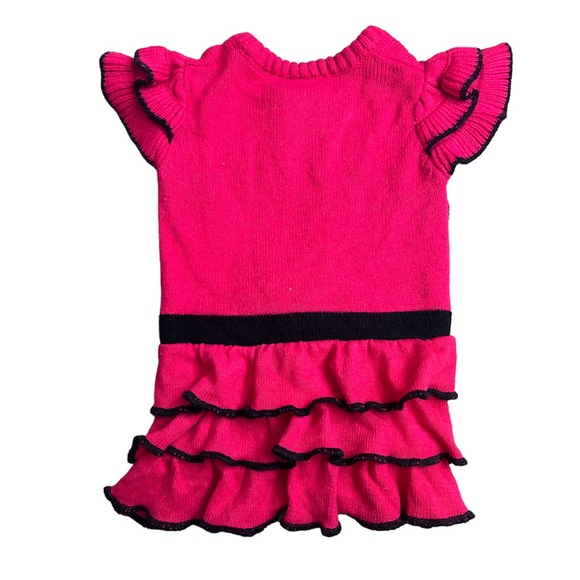 LITTLE LASS : Girls Red Sweater Dress - Picture 3 of 9